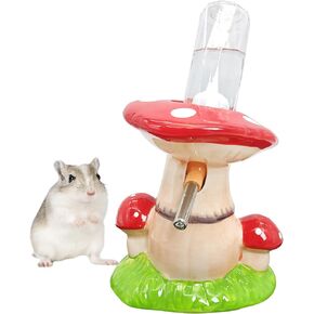 BNOSDM Hamster Water Bottle No Drip Ceramic Hamster Water Bottle for Glass Tank - 80ML Water Dispenser with Yellow Sunflower Stand Holder for Syrian Hamsters Dwarf Hamsters Mice Gerbils
