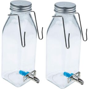 Kisangel 2pcs Rabbit Glass Water Bottles Hanging Mini Tubes Water Bottle Hamster Drink Dispenser for Small Animals Kettle