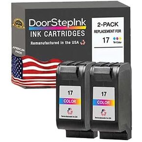 DoorStepInk Remanufactured Ink Cartridge Replacements for HP 17 C6625AN Color 2PK for HP DeskJet 825 840C 842C 845C 841 842 840