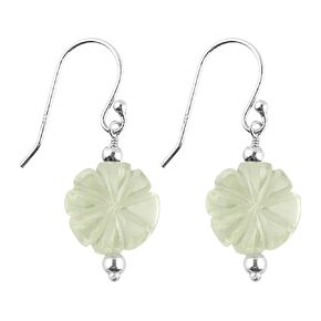Genuine Lemon Quartz Gemstone Dainty Earrings, Carved Coin Studs, Handmade Bohemian Jewelry, Healing Crystals Silver Earrings, Elegant Earrings for Women & Girls