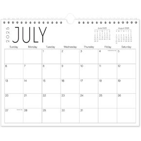 Calendar 2025-2026 - Wall Calendar from July 2025 to December 2026, 2025-2026 Hanging Calendar with Holiday Marked, Premium Paper for Organizing, 8.5'' x 11'',Black Large Word