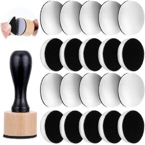 21 Pack Mini Round Ink Blending Tool with Foams Set Including 20PCS Replacement Refill Sponge, Refill Foam Tool White Sponge Foam Refills with Spare Pads for Foam Scrapbooking Craft Stamp
