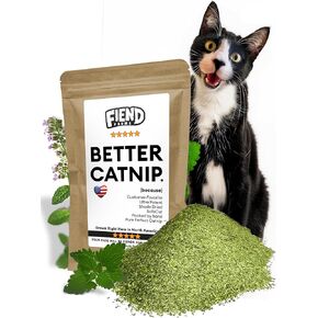 Fiend Catnip Safety-Cut 100 ٪ Pure Purent Fine Cat nip للقطط والقطط-حزمة صغيرة ⅓ كوب (10g)-فائق القوية ، أمريكا الشمالية-المضي قدمًا ، وإنشاء وحش!
