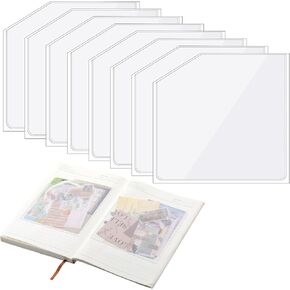 8 Pcs Adhesive Clear Corner Pockets 6 x 6 Inch Sticky Pockets for Planners Self Sticky Pockets Index Card Pockets for Notebooks, Folders, Planner Accessories, Home Office School