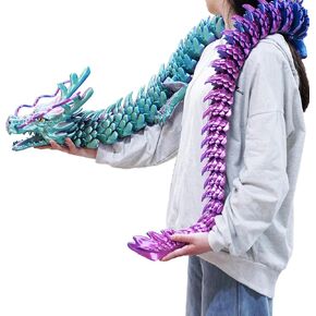 79inch Huge Dragon,Super Large 3D Printed Dragon Model,Movable Mouth,Flexible Joint Animals lacertid Figurines, Stress Relief Toys, Fidget restlessness, ADHD Toys, Surprise Fantasy Gifts