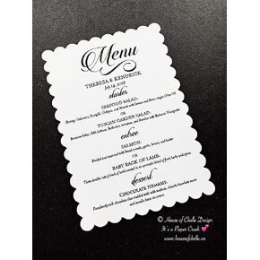Wedding Menu Cards - Printed Custom Table Menu Cards, Wedding Table Centerpiece Decorations, Dinner, Birthday, Shower, Quinceanera, Party, Event - Set of 25