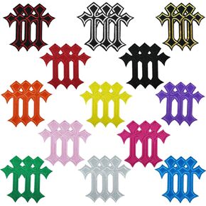 39pcs Cross Patches, Iron On Patches for Clothes Repair Cross Applique DIY Iron On Patch Chrome Heart Patches, Embroidery Decorative for Clothing Jeans Hats Shirts Jackets Backpacks