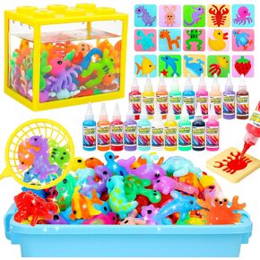 طقم لعبة Magic Water Elf Toy ، Aqua Fairy Water Gel Kit For Kids with 20 Magic Gel & 16 Magic Moulds-Diy elf kits Make Your Water Pets Frans for Kids 4-6 7 8 9 9 10 year boy gift