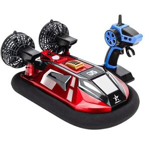 RC Ships RC قارب Hovercraft للأرض والمياه 2.4 جيجا هرتز التحكم عن بعد لعبة برمائية مركبة برمائية مع طاقة مزدوجة ، هدايا قوارب القوارب المائية الكهربائية للبنين الفتيات
