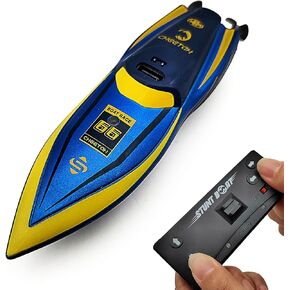 Tipmant Mimi RC Stunt Boat Toy 2.4 GHz Radio Remote Control Speedboat Ship 360° Rolling Summer Water Swimming Pool Kids Birthday Gifts (Red)