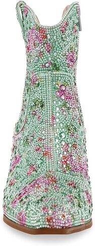 Betsey Johnson Women's Diva Western Boot, Mint Floral, 6 in Saudi Arabia