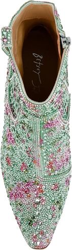 Betsey Johnson Women's Diva Western Boot, Mint Floral, 6 in Saudi Arabia
