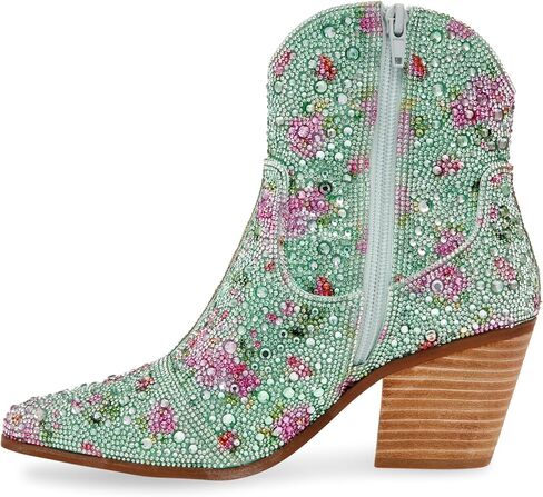 Betsey Johnson Women's Diva Western Boot, Mint Floral, 6 in Saudi Arabia