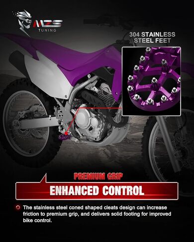 MZS Adventure Motorcycle Foot Pegs, MX Wide Footpeg Footrest Rest Pedal CNC Black Compatible with Tenere 700 XTZ700 2019-2024 in Saudi Arabia