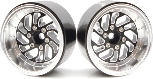 RC 1.9 Inch Beadlock Wheels Offsets -8.5mm Rims Hex 12mm Aluminum Wheel for TRX4 TRX6 SCX10 Gen8 1/10 RC Crawler Remote Control Car Upgrades Accessories (Black) in Saudi Arabia