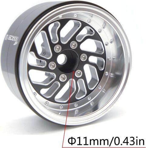 RC 1.9 Inch Beadlock Wheels Offsets -8.5mm Rims Hex 12mm Aluminum Wheel for TRX4 TRX6 SCX10 Gen8 1/10 RC Crawler Remote Control Car Upgrades Accessories (Black) in Saudi Arabia