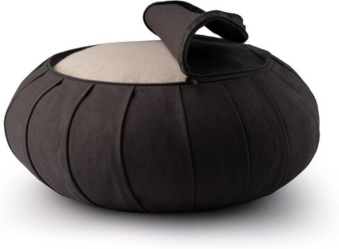 Meditation Cushion | CLASSIC Zafu Meditation Cushion with Removable Washable Cover | Certified Organic Cotton Meditation Cushions | Buckwheat Hulls Cushion Meditation Pillow in Kuwait