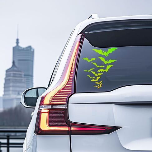 Set of 2 Bats Decal Goth Car Accessories Spooky Car Decals Laptop Stickers Goth Decal Halloween Decals For Cars Spooky Car Decor Spooky Decals Water Bottle Sticker (Magic Gold Green) in Saudi Arabia
