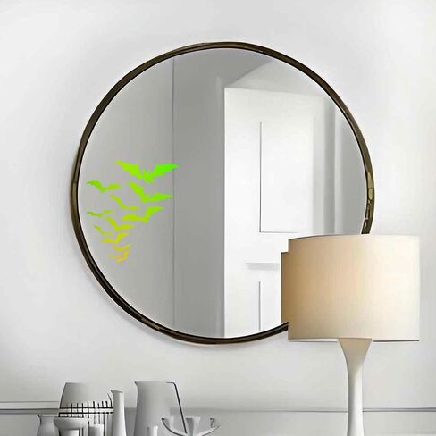 Set of 2 Bats Decal Goth Car Accessories Spooky Car Decals Laptop Stickers Goth Decal Halloween Decals For Cars Spooky Car Decor Spooky Decals Water Bottle Sticker (Magic Gold Green) in Saudi Arabia