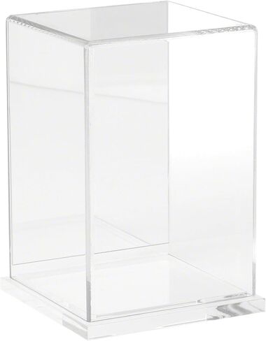 Plymor Clear Acrylic Display Case مع قاعدة الخشب الصلب ، 4 "W × 4" D X 6 "H in Kuwait