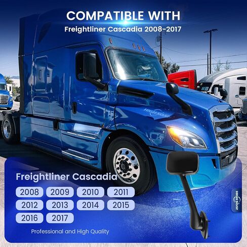 مرآة غطاء محرك السيارة باللون الأسود لسيارة Freightliner Cascadia 2008-2017، الجانب الأيمن/الراكب in Saudi Arabia