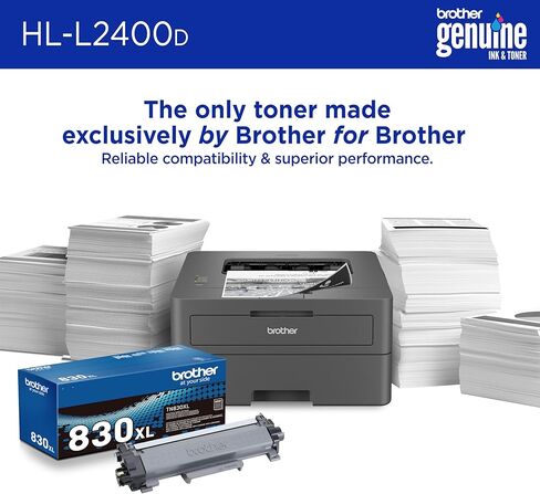 Brother HL-L2400D طابعة ليزر أحادية اللون مضغوطة ، USB مطلوب (كابل غير مدرج) ، الإخراج الأسود والأبيض | يشمل تحديث التجارب الاشتراك (1) ، (قسط متجدد) in Saudi Arabia