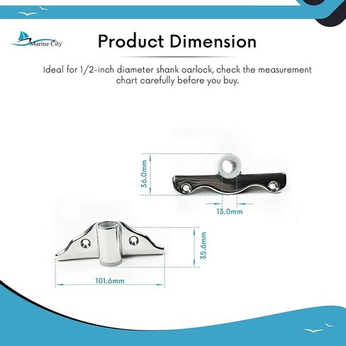 MARINE CITY Heavy Duty 316 Grade Stainless Steel Polished Round Rowlock/Oarlock for Marine Boats, Yachts, Hardware Accessories (2-1/4") (Pack of 2) in Saudi Arabia