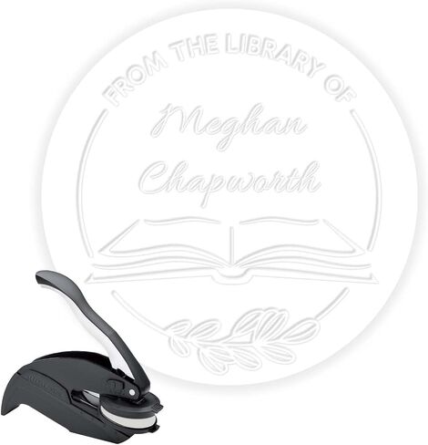 Custom Book Embosser/Personalized Book Embosser Label Maker / 1 5/8" Floral Raised Impression/from The Library of Custom Stamp Seal in Saudi Arabia