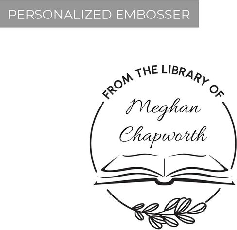 Custom Book Embosser/Personalized Book Embosser Label Maker / 1 5/8" Floral Raised Impression/from The Library of Custom Stamp Seal in Saudi Arabia