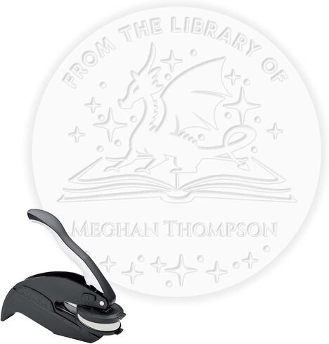 Custom Book Embosser/Personalized Book Embosser Label Maker / 1 5/8" Floral Raised Impression/from The Library of Custom Stamp Seal in Saudi Arabia