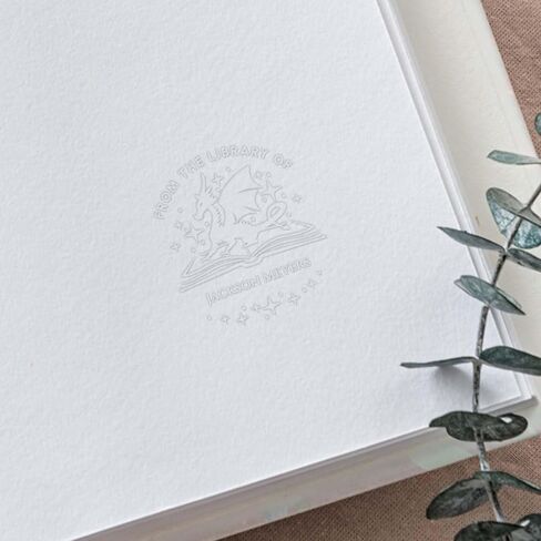 Custom Book Embosser/Personalized Book Embosser Label Maker / 1 5/8" Floral Raised Impression/from The Library of Custom Stamp Seal in Saudi Arabia