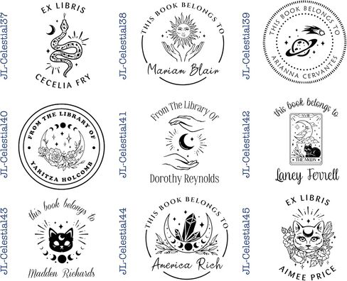 Personalized Embosser Book Stamp - From the Library of | Book Embosser | Custom Embosser Stamp | Ex Libris Embosser | personalized embosser | Celestial Design 1 5/8" x 1 5/8" in Saudi Arabia