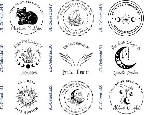 Personalized Embosser Book Stamp - From the Library of | Book Embosser | Custom Embosser Stamp | Ex Libris Embosser | personalized embosser | Celestial Design 1 5/8" x 1 5/8" in Saudi Arabia