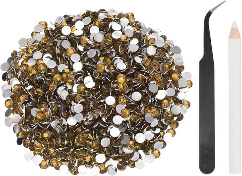 uxcell 1500pcs Flatback Rhinestones Resin, SS30 6mm Resin Rhinestones Bulk Round Shine Gems with Pickup Tools for DIY Nail Art Tumblers Mugs Clothes, Black in Saudi Arabia