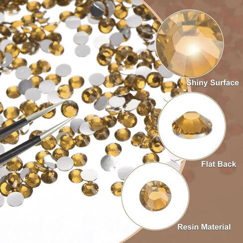 uxcell 1500pcs Flatback Rhinestones Resin, SS30 6mm Resin Rhinestones Bulk Round Shine Gems with Pickup Tools for DIY Nail Art Tumblers Mugs Clothes, Black in Saudi Arabia