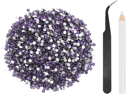 uxcell 5000pcs Flatback Rhinestones Resin, SS6 2mm Resin Rhinestones Bulk Round Shine Gems with Pickup Tools for DIY Nail Art Tumblers Mugs Clothes, Azure in Saudi Arabia
