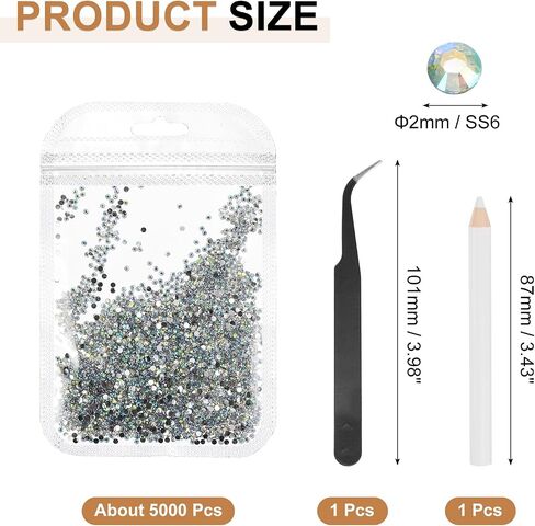 Uxcell 5000pcs Resins Flatback Risin ، SS6 2MM راتنجات الراتنجات الحجرية ذات الجولة الجولة الجولة الجولة مع أدوات التقاط لفن الأظافر DIY الأوبرة ، Azure ، Azure in Saudi Arabia