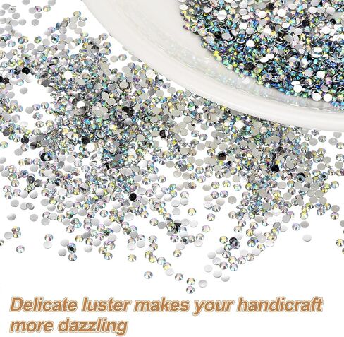 Uxcell 5000pcs Resins Flatback Risin ، SS6 2MM راتنجات الراتنجات الحجرية ذات الجولة الجولة الجولة الجولة مع أدوات التقاط لفن الأظافر DIY الأوبرة ، Azure ، Azure in Saudi Arabia