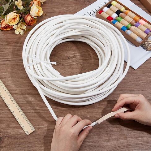 BENECREAT 32.81 Yards PVC Welt Cord Piping, 8mm White Polyester Piping Cord for Crochet, Knitting, Weaving or Trim in Garments, Cushions in Saudi Arabia