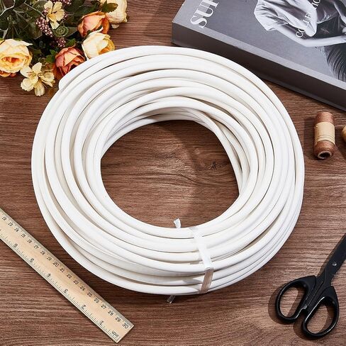 BENECREAT 32.81 Yards PVC Welt Cord Piping, 8mm White Polyester Piping Cord for Crochet, Knitting, Weaving or Trim in Garments, Cushions in Saudi Arabia