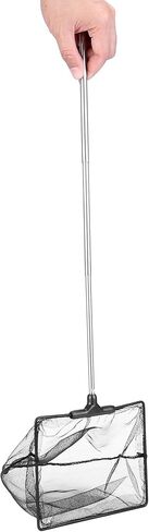 Mogoko Aquarium Fish Net, 10.8" x 16.3" Rectangular Fish Net with 5.5"-16.3" Extendable Telescopic Plastic Handle, Fine Mesh Nylon Fish Tank Accessory in Saudi Arabia