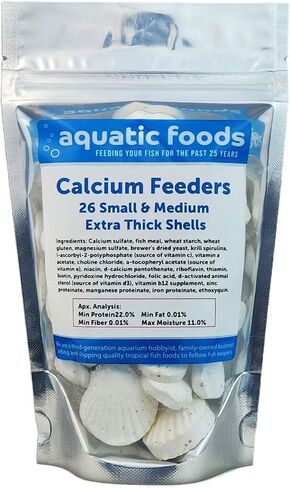 Aquatic Foods Inc. Calcium Feeder Small & Medium Shells. Extra Thick Shells for Shrimp, Snails, Crabs, Crayfish, Hermit Crabs and All Tropical Fish. 4oz …26 Count Bag in Saudi Arabia