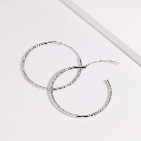 Meissa 1.7mm الفضة الاسترليني أقراط كبيرة للنساء الفتيات كبيرات حلقة الذهب ذات الأقراط خفيفة الوزن دائرة رقيقة ، 2 بوصة ، الذهب in Saudi Arabia