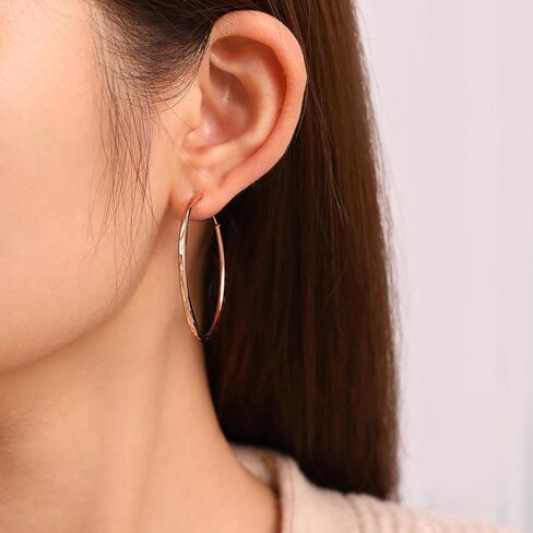 Meissa 1.7mm الفضة الاسترليني أقراط كبيرة للنساء الفتيات كبيرات حلقة الذهب ذات الأقراط خفيفة الوزن دائرة رقيقة ، 2 بوصة ، الذهب in Saudi Arabia