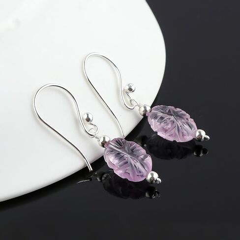 Genuine Lemon Quartz Gemstone Dainty Earrings, Carved Coin Studs, Handmade Bohemian Jewelry, Healing Crystals Silver Earrings, Elegant Earrings for Women & Girls in Saudi Arabia