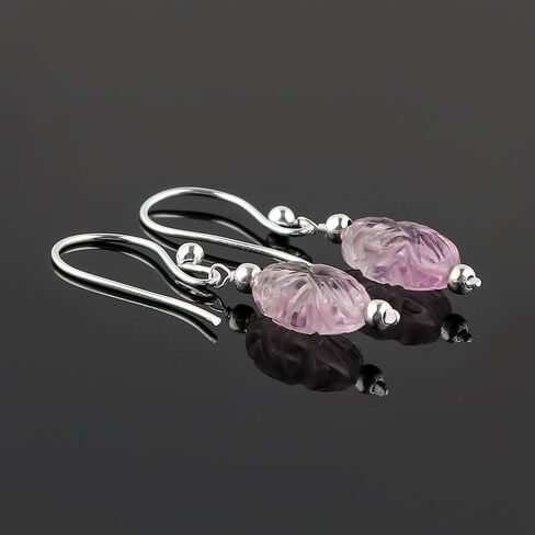 Genuine Lemon Quartz Gemstone Dainty Earrings, Carved Coin Studs, Handmade Bohemian Jewelry, Healing Crystals Silver Earrings, Elegant Earrings for Women & Girls in Saudi Arabia