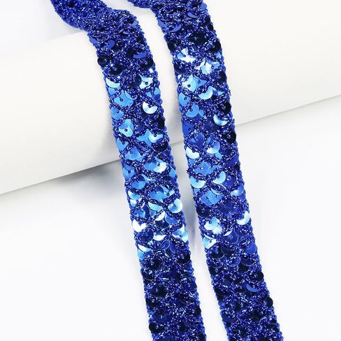 12 - Yard - Long White Sequin Ribbon Trim, Measuring 22mm (0.86 inches) in Width. Ideal for Sewing Projects, DIY Crafts, Costume Making, and Home Decoration. (White) in Saudi Arabia