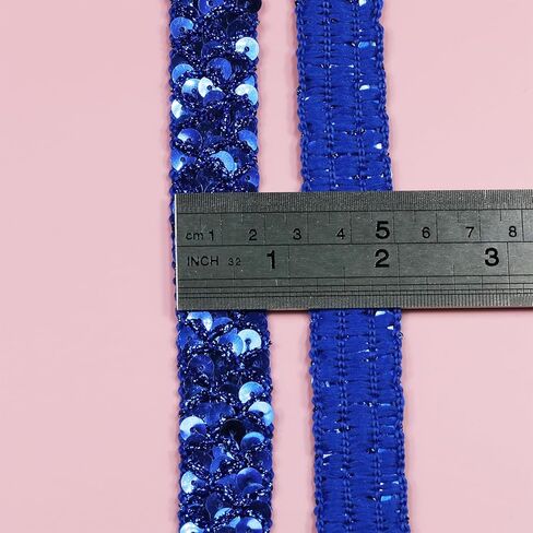 12 - Yard - Long White Sequin Ribbon Trim, Measuring 22mm (0.86 inches) in Width. Ideal for Sewing Projects, DIY Crafts, Costume Making, and Home Decoration. (White) in Saudi Arabia