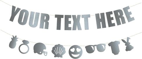 Your Text Here banner - Funny Rude Customize Your Party Banner Signs | Custom Party Banner | Custom Text/Phrase Banner | Make Your Own Banner Sign | StringItBanners (Gold Metallic) in Saudi Arabia