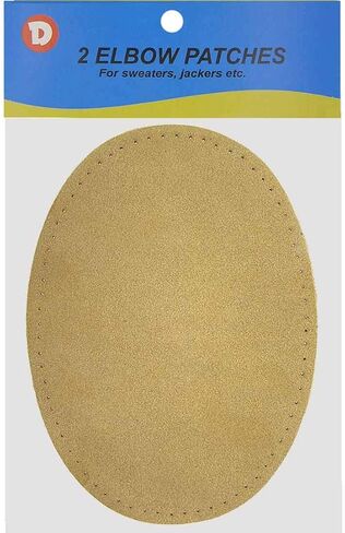 -2 Sew-on Large Natural Suede Leather Elbow Patches Size 4.75 in x 6.5 in w/Perforated Edges for Easy Sewing - (Brown) in Saudi Arabia